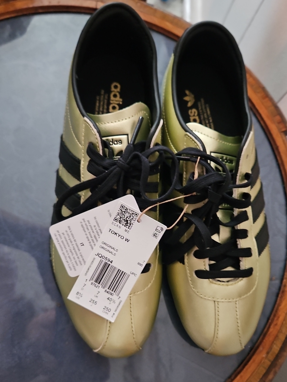 adidas Tokyo W Metallic Olive Sneakers with Black Stripes